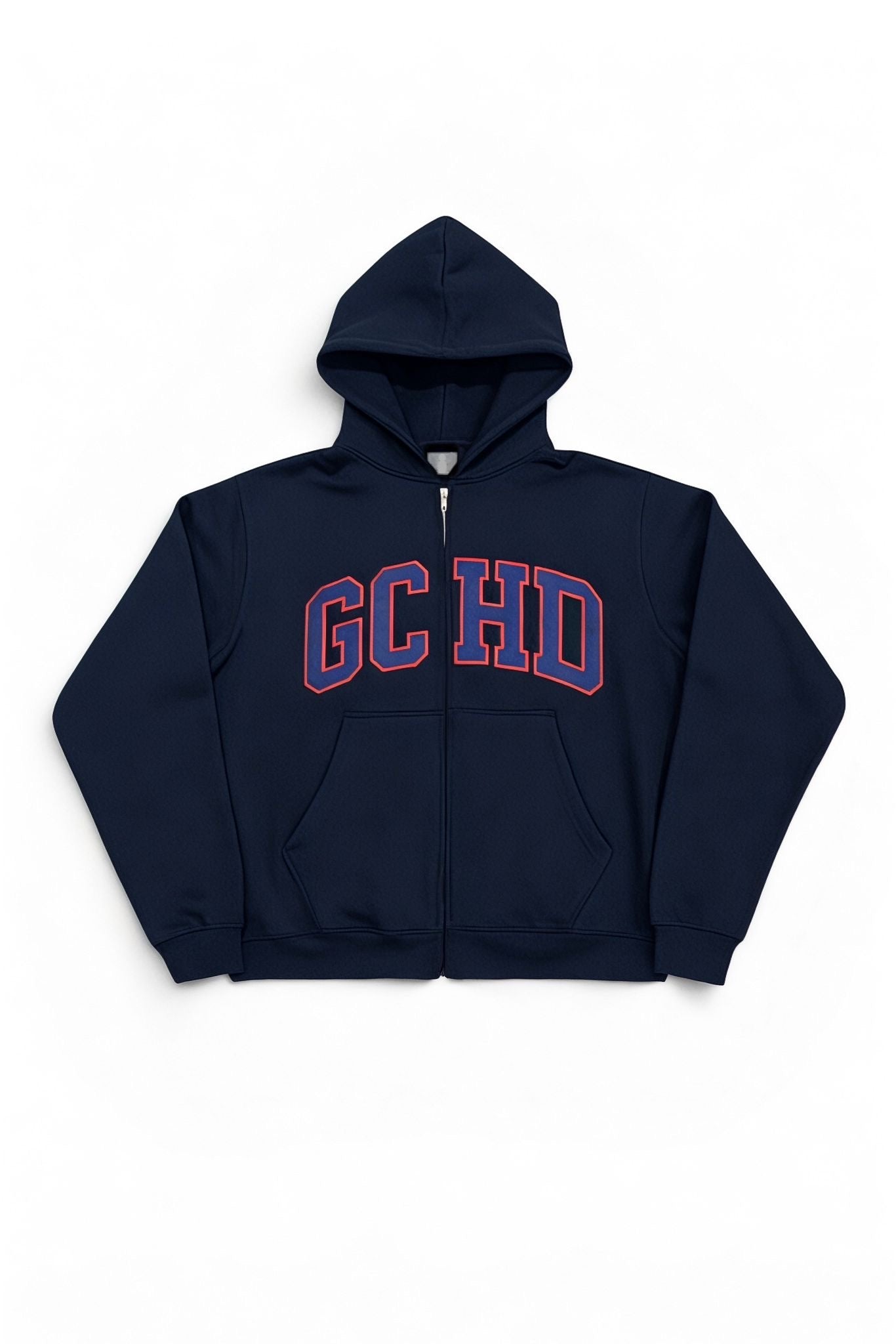 NAVY COLLEGE HOODY – GOUCHED.