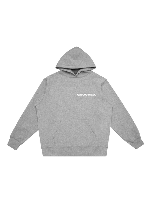 GREY STEADY GOUCHED HOODY